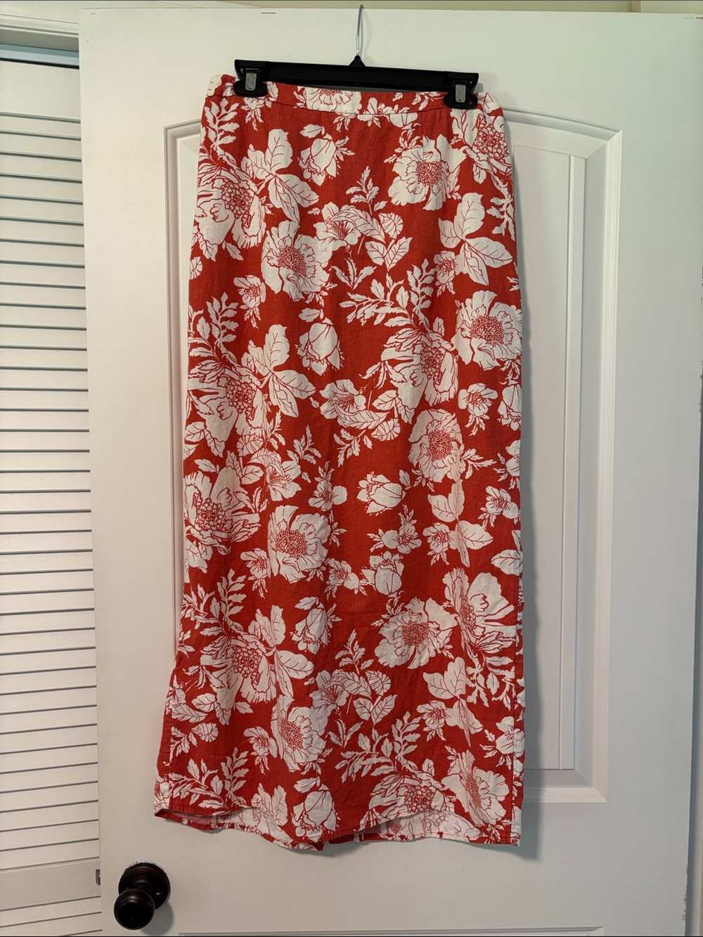 Old Navy Orange Maxi Skirt with White Floral Print